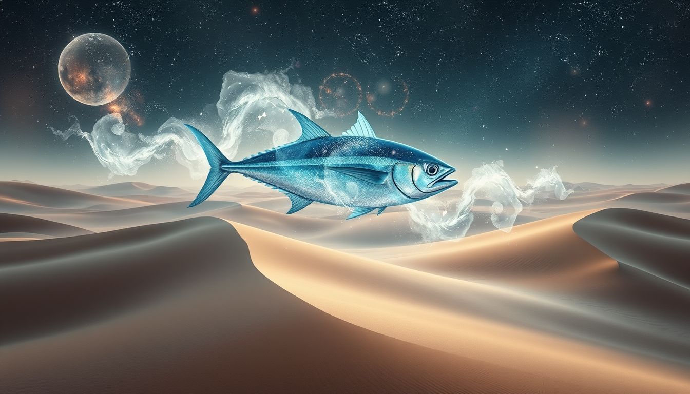 Das Betrachten von Thunfisch in der Wüste symbolisiert unerwartete Herausforderungen.