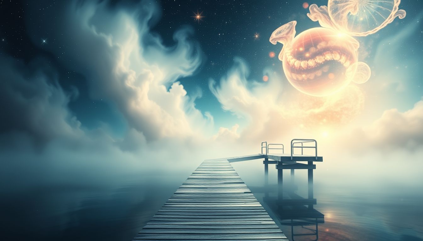 Ein Steg im Nebel symbolisiert Unsicherheit und verborgene Chancen.