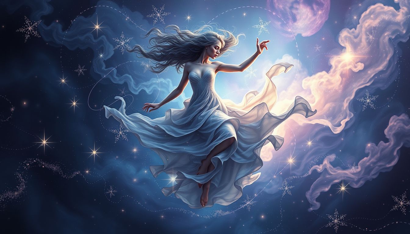 Eine tanzende Furie symbolisiert ungezügelte Energie und Transformation.