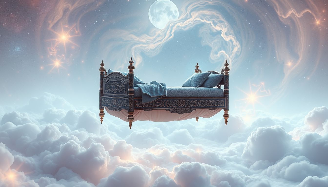 Ein orientalisches Bett symbolisiert Sehnsucht nach exotischer Geborgenheit.