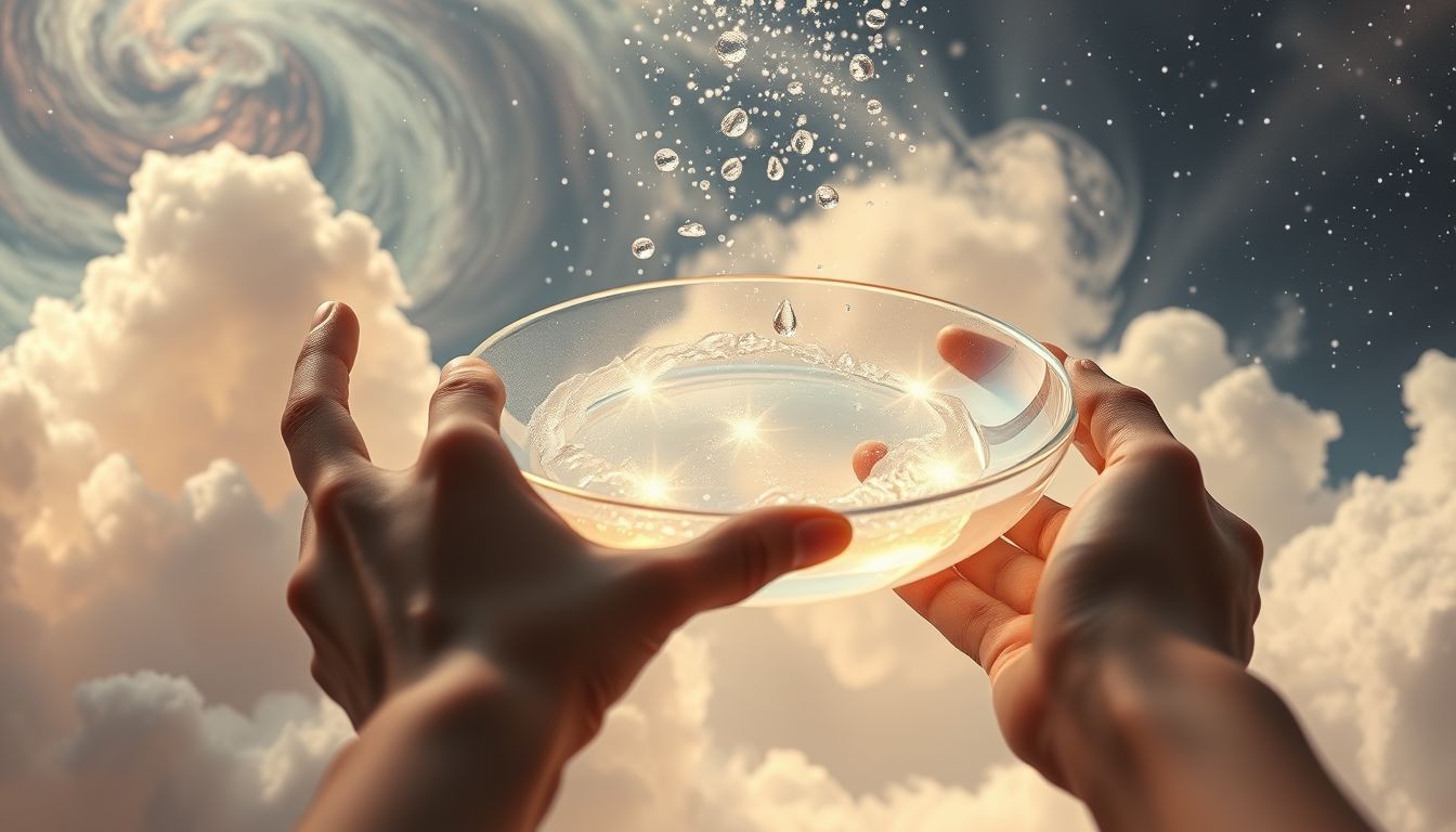 Das Abwaschen eines Tellers symbolisiert seelische Reinigung und Neubeginn.