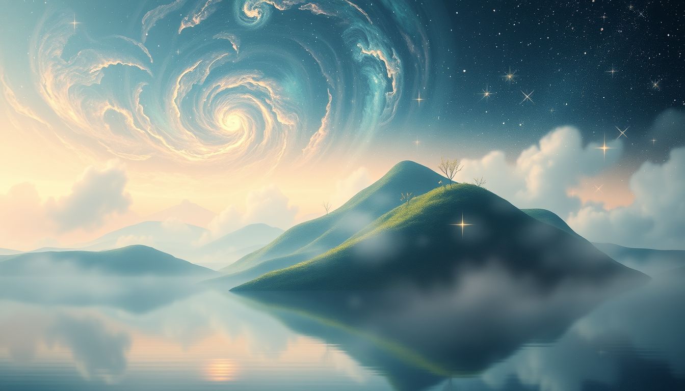Friedliche Landschaften im Traum symbolisieren innere Harmonie und Ausgeglichenheit.