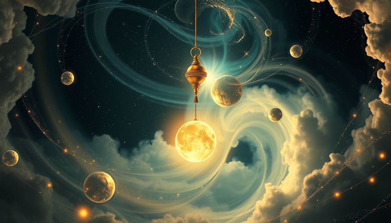 Ein goldenes Pendel symbolisiert oft spirituelle Führung und innere Weisheit.