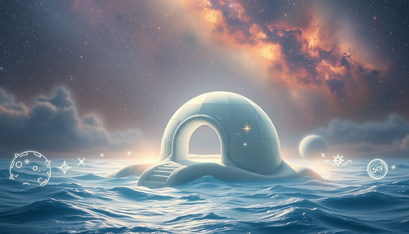 Ein Iglu am Meer symbolisiert emotionale Klarheit und innere Balance.
