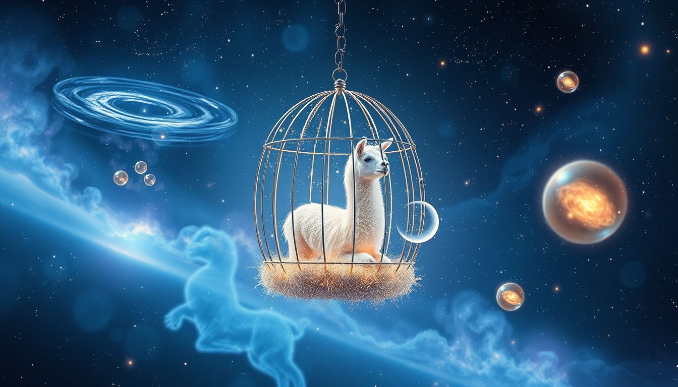Ein Lama im Zoo symbolisiert innere Gefangenschaft und Freiheitswunsch.