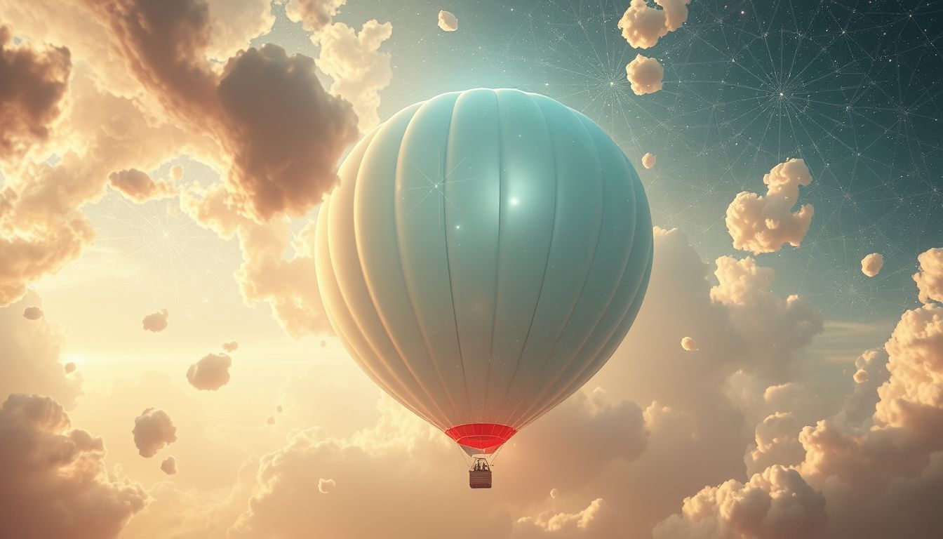 Ein riesiger Luftballon symbolisiert oft unerreichbare, übersteigerte Ziele.