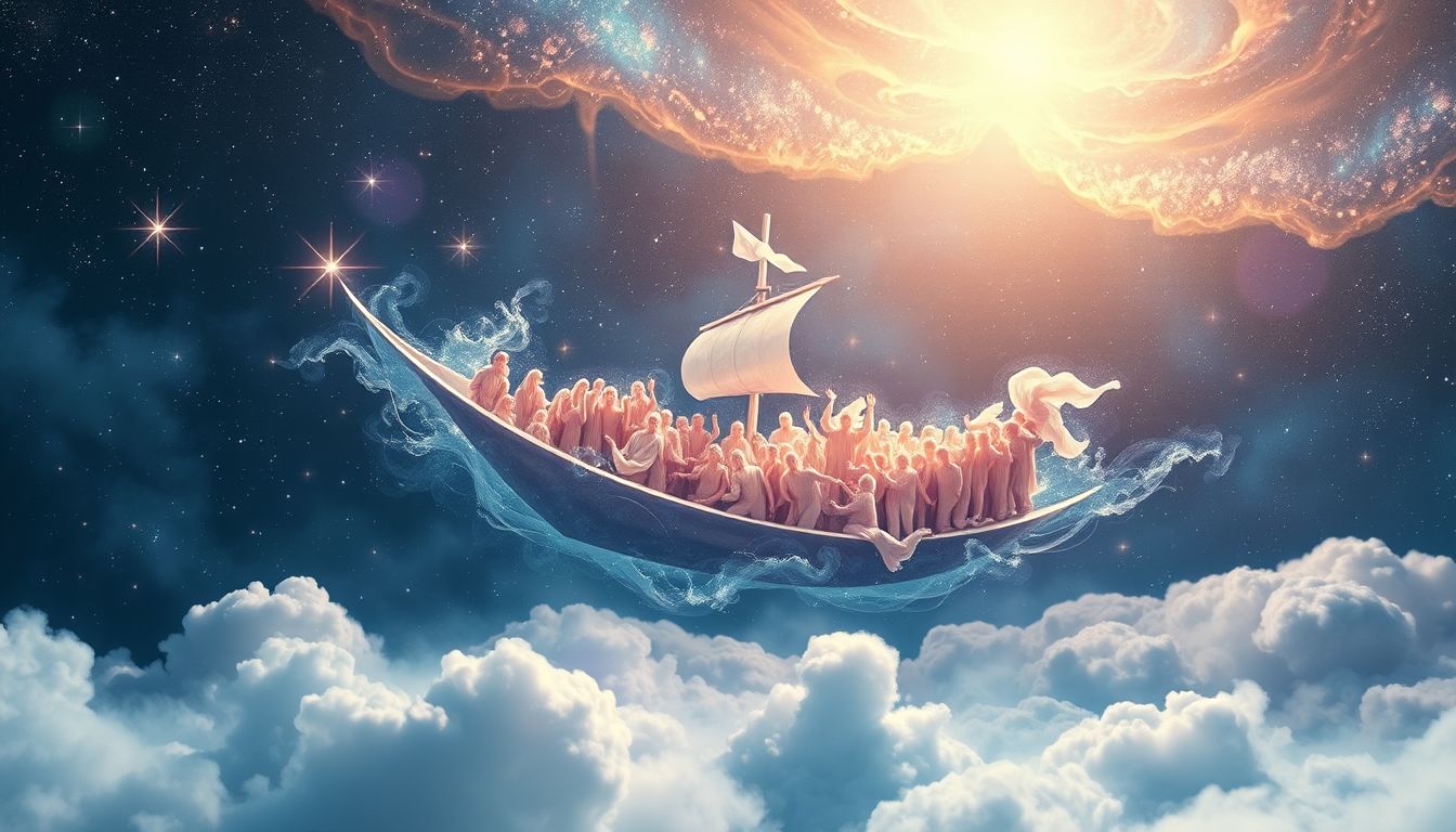 Ein überfülltes Boot symbolisiert innere Überforderung und Stress.