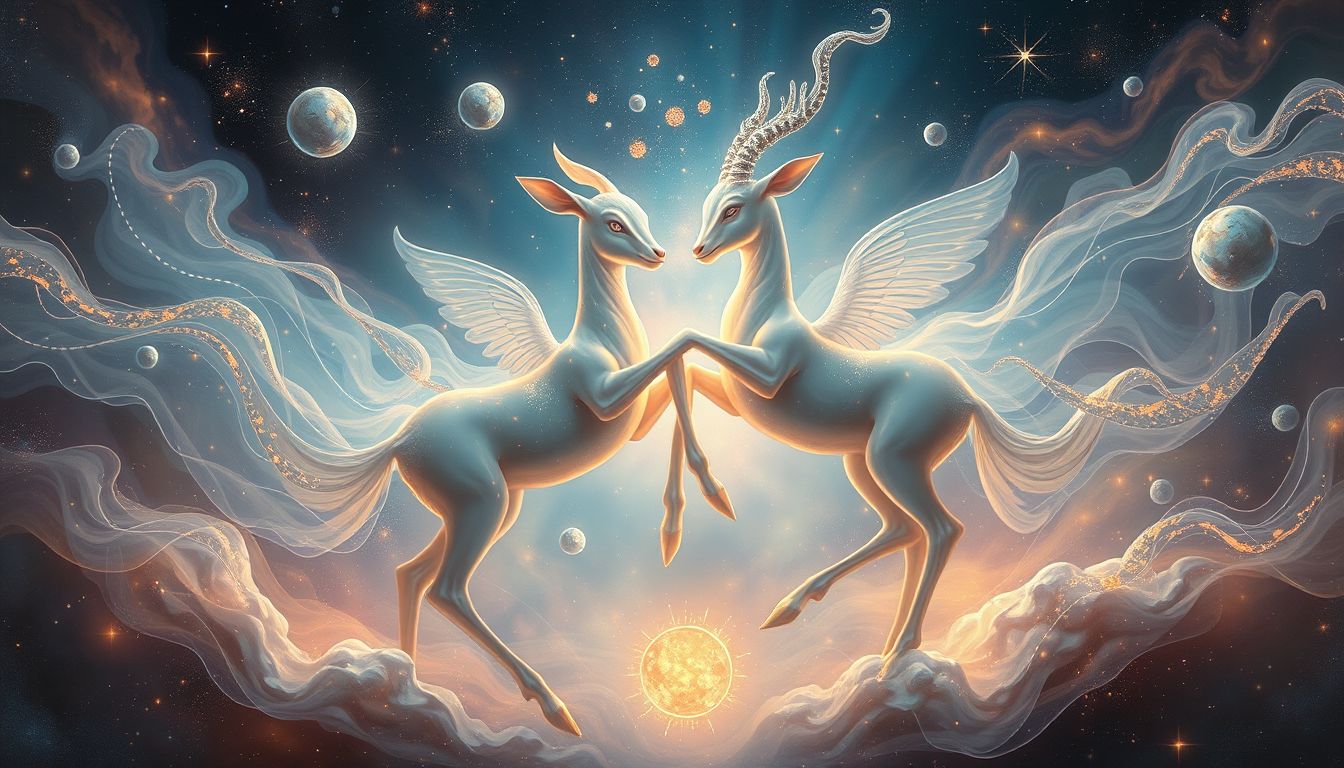 Eine kämpfende Hirschkuh symbolisiert innere Konflikte und emotionale Stärke.