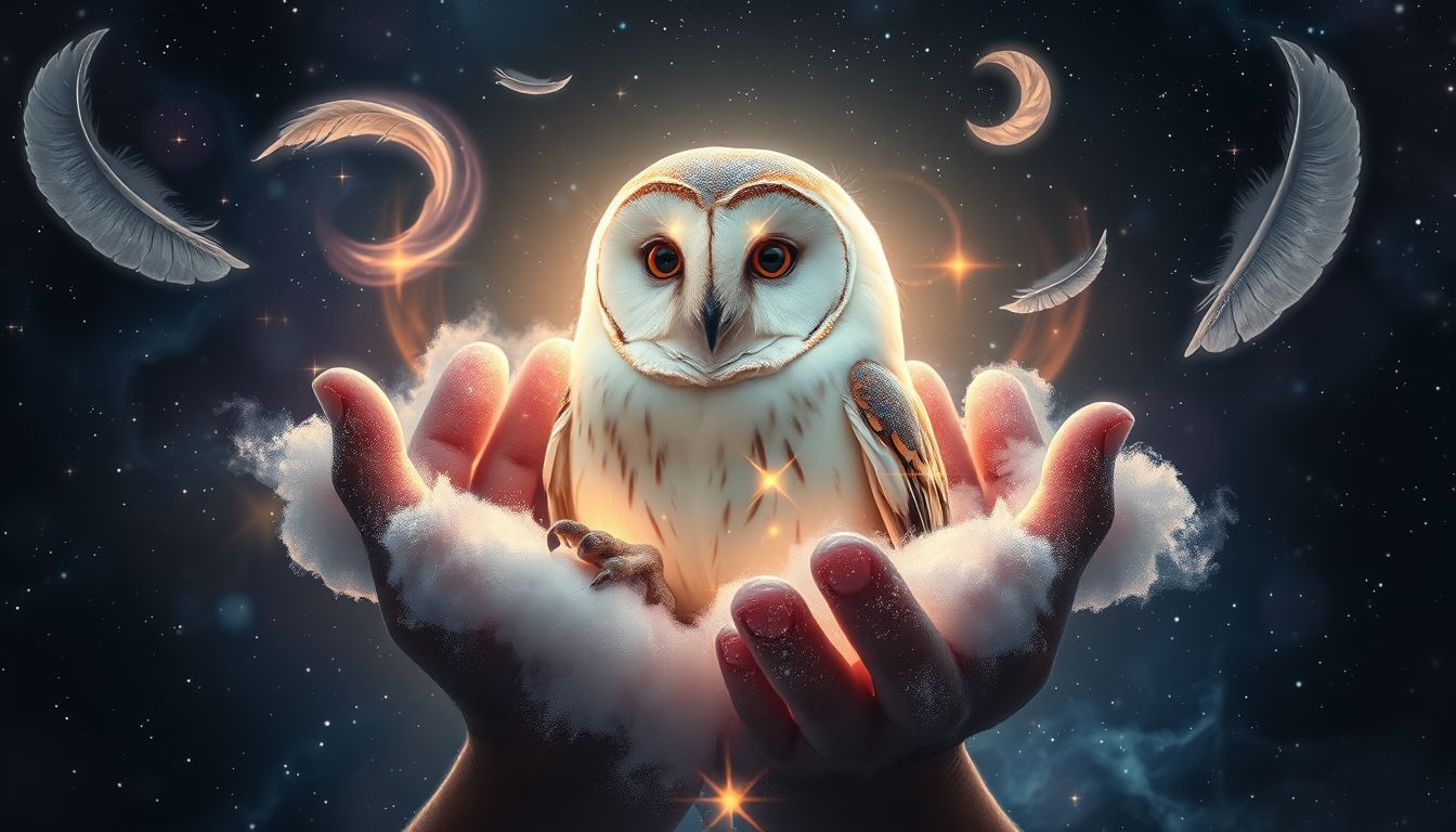 Eine Schleiereule retten symbolisiert Schutz und innere Weisheit bewahren.
