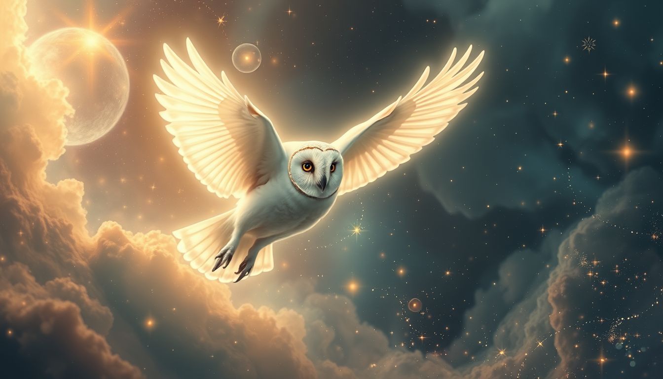 Eine weiße Schleiereule symbolisiert Reinheit und spirituelle Führung im Traum.