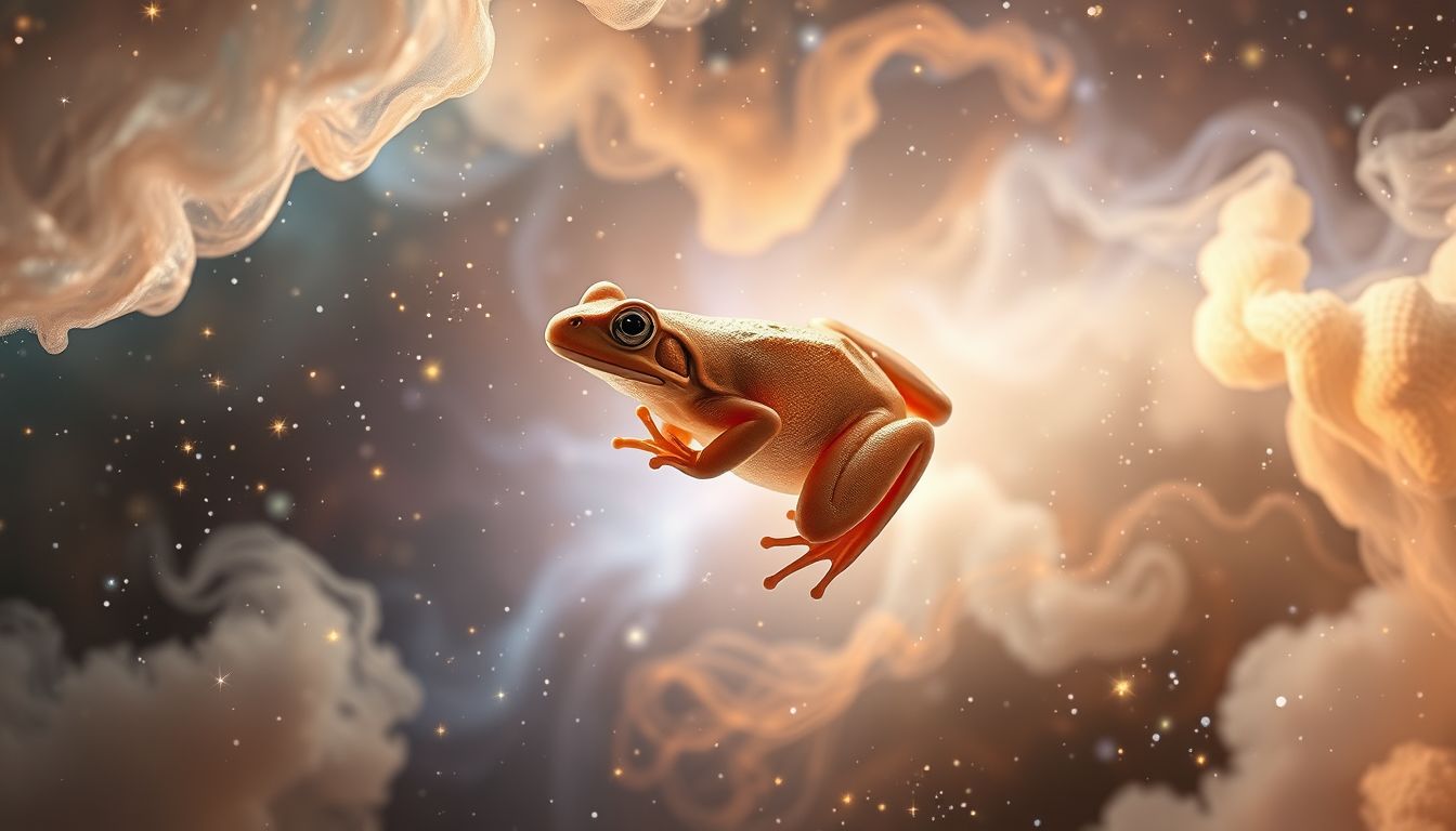 Einen braunen Frosch zu sehen symbolisiert oft bevorstehende Veränderungen.