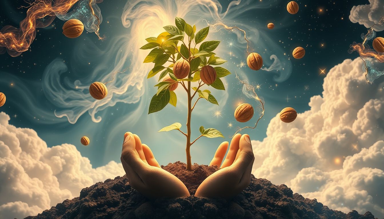 Einen Walnussbaum pflanzen symbolisiert Wachstum und zukünftigen Erfolg.