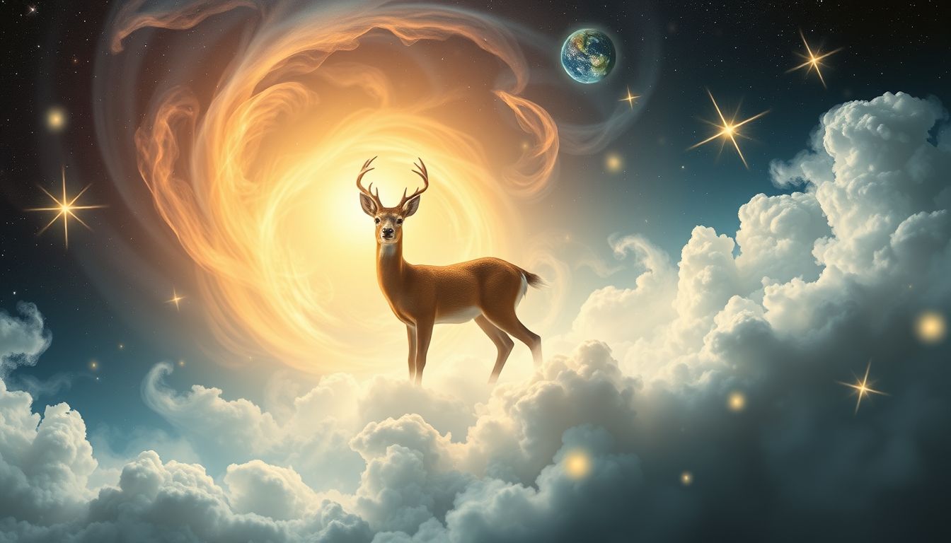 Die Hirschkuh symbolisiert innere Ruhe und seelische Ausgeglichenheit.