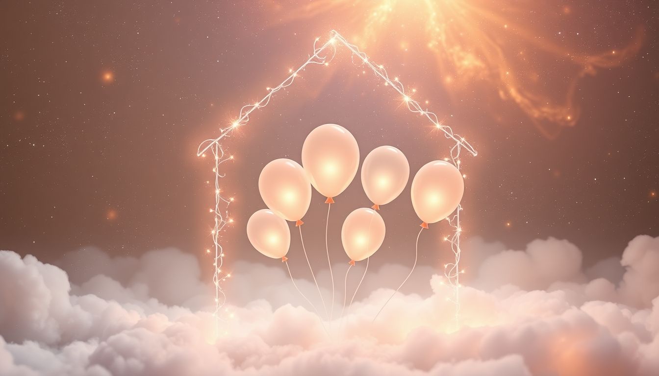 Luftballons im Haus symbolisieren oft Freude und innere Harmonie.