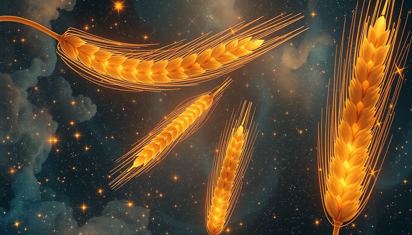 Riesige Ähren symbolisieren erfüllten Überfluss und bedeutsamen Erfolg.