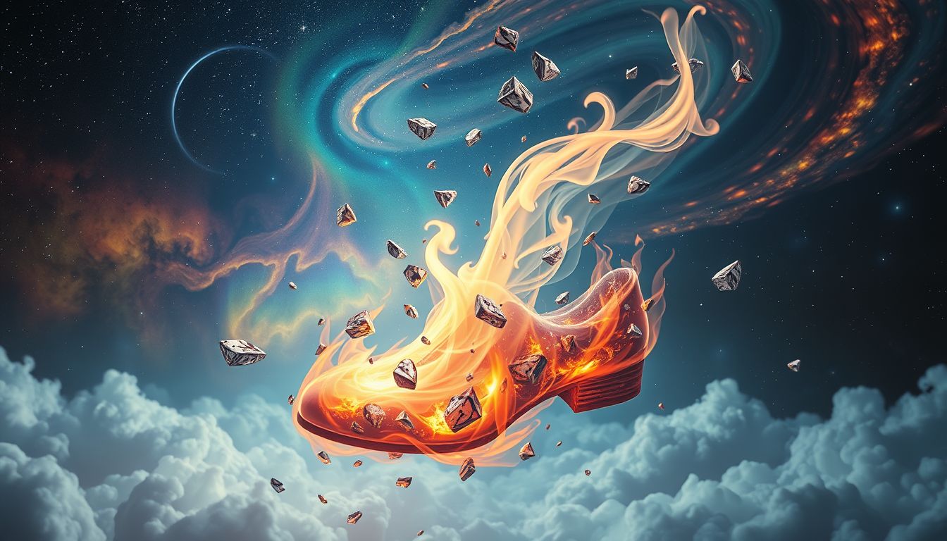 Schuhe im Feuer symbolisieren im Traum oft tiefgreifende Veränderung.
