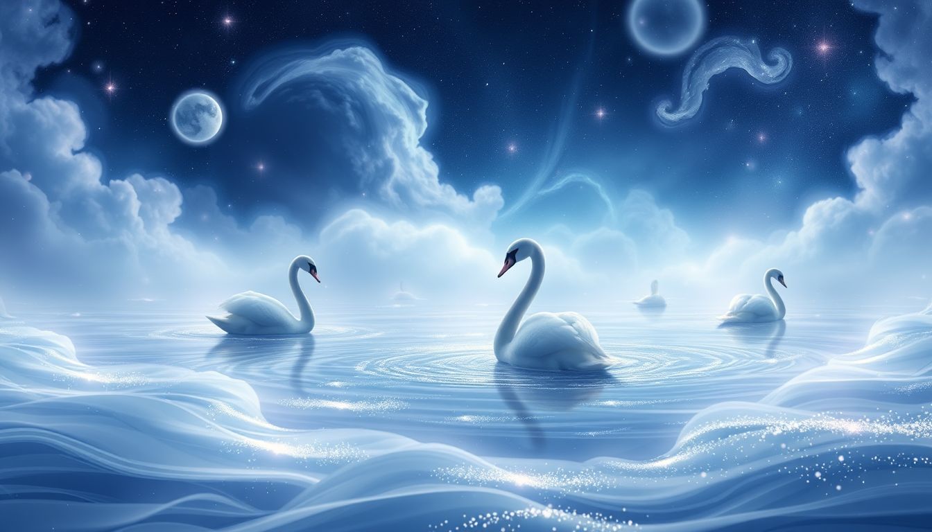 Schwäne symbolisieren in Träumen oft Anmut und innere Harmonie.