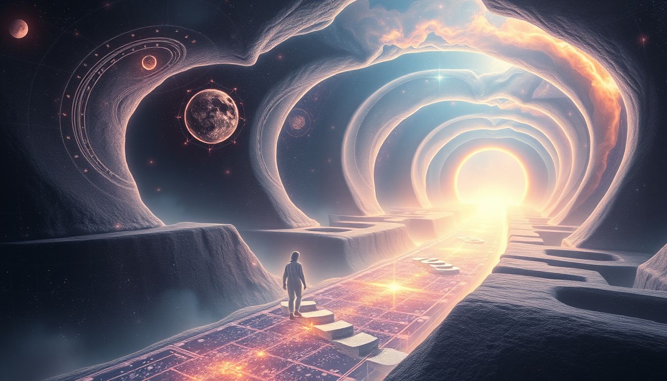 Schlurfende Schritte im Labyrinth symbolisieren innere Orientierungslosigkeit und Suche.
