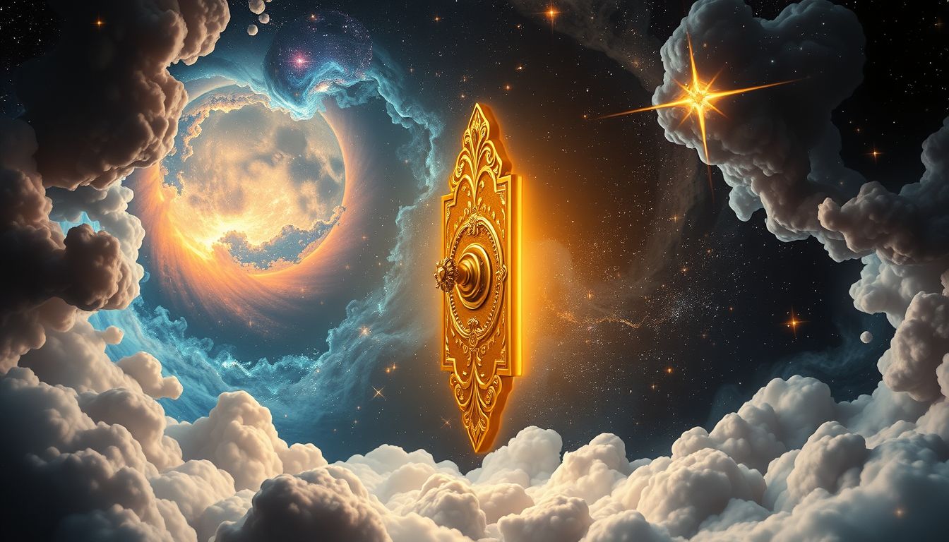 Das Berühren einer goldenen Türklinke symbolisiert neue Chancen.