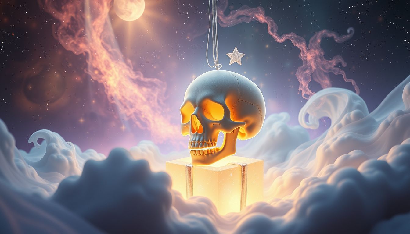 Ein Totenkopf-Geschenk symbolisiert oft Transformation und Neubeginn.