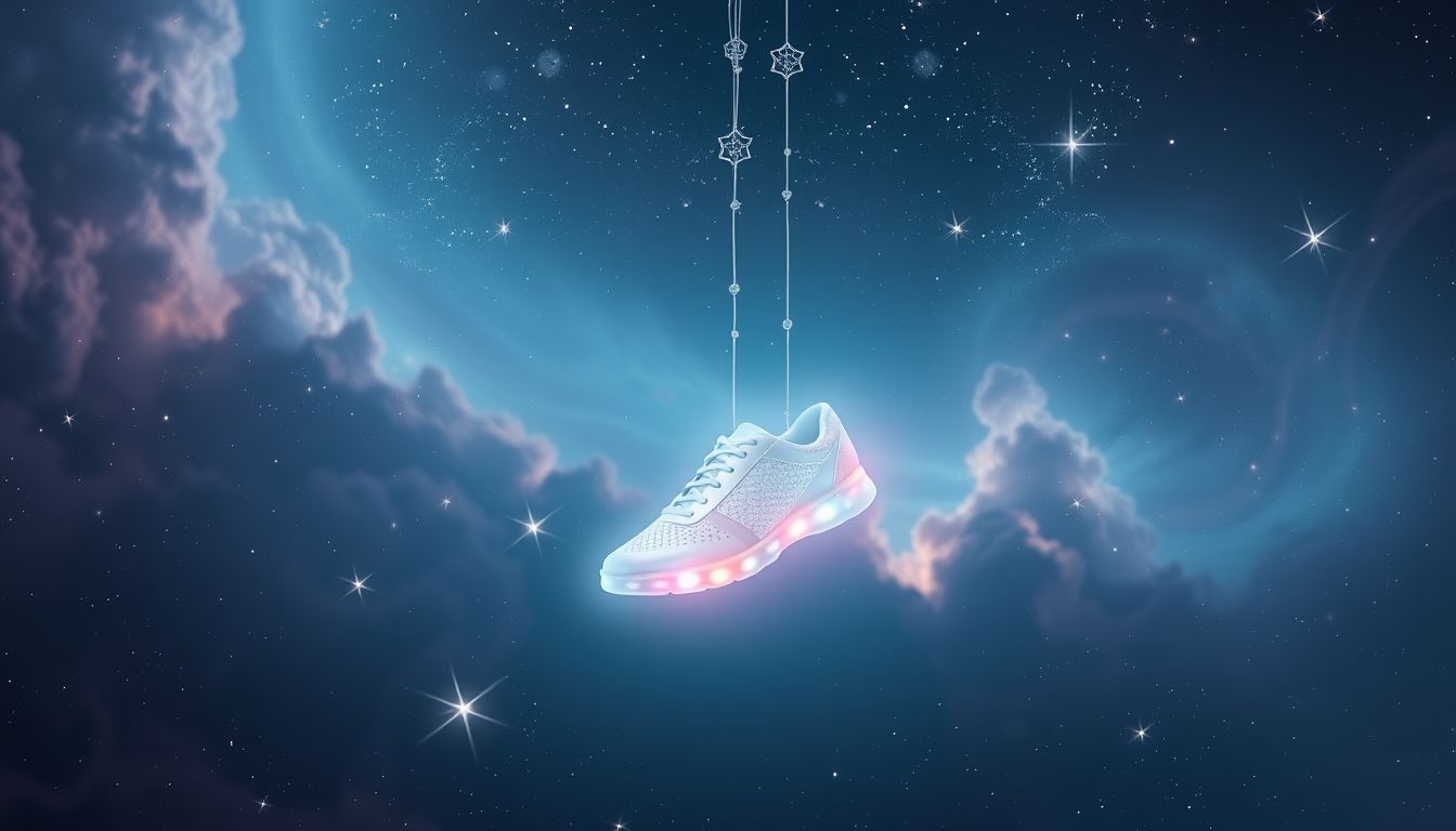 Glänzende Schuhe in ungewöhnlicher Farbe symbolisieren kreative Selbstentfaltung.