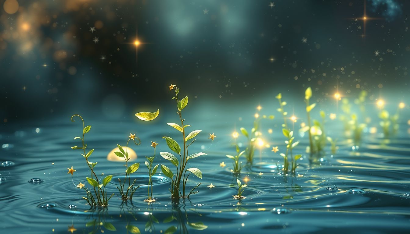 Am Wasser pflanzen symbolisiert emotionale Erneuerung und Wachstum.