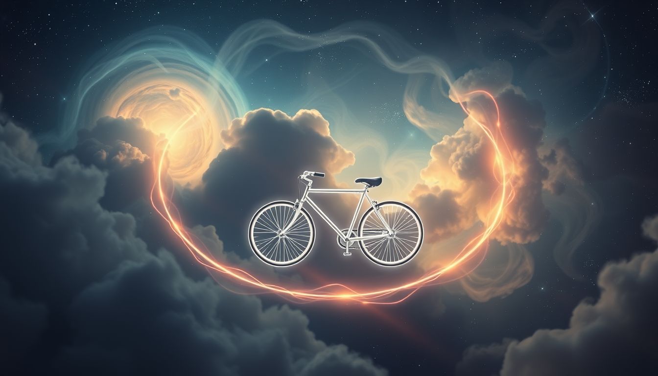 Im Traum im Kreis Velo fahren symbolisiert Stillstand im Leben.