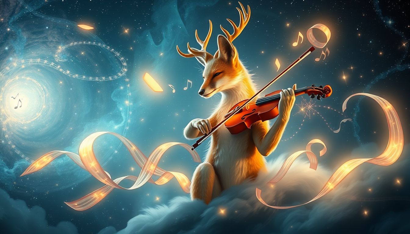 Ein tierisch gespieltes Violinkonzert symbolisiert unerwartete Kreativität.