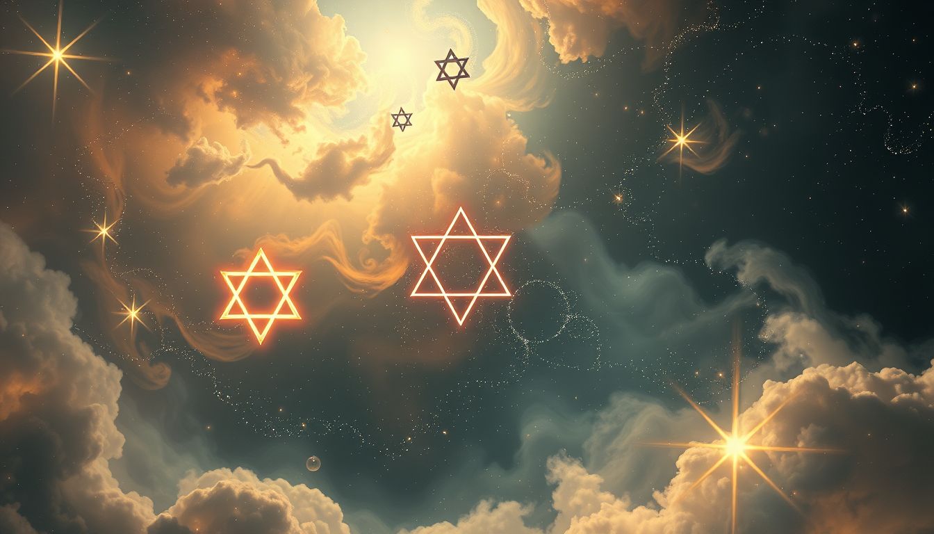 Der Davidstern symbolisiert Schutz, Identität und spirituelle Verbindung im Traum.