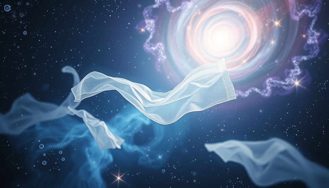 Ein sprechender Gazeverband symbolisiert Heilung durch Kommunikation im Traum.