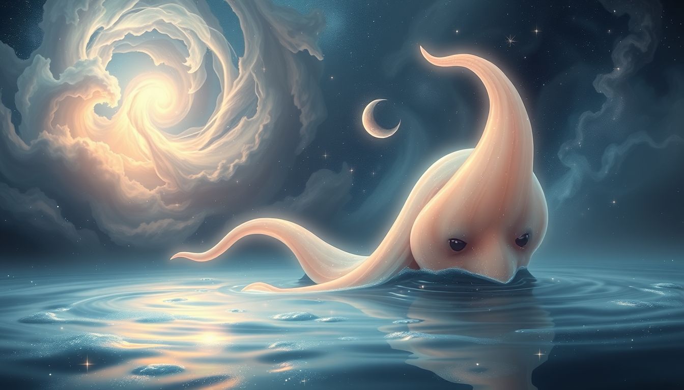 Eine Blindschleiche im Wasser symbolisiert emotionale Unsicherheit und Wandel.