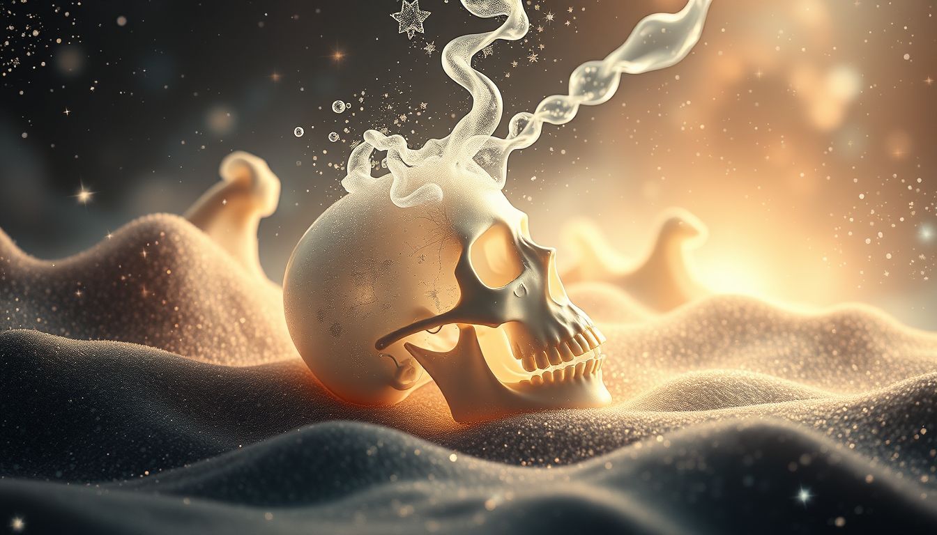 Einen Totenkopf zu essen symbolisiert transformative Lebensveränderungen im Traum.