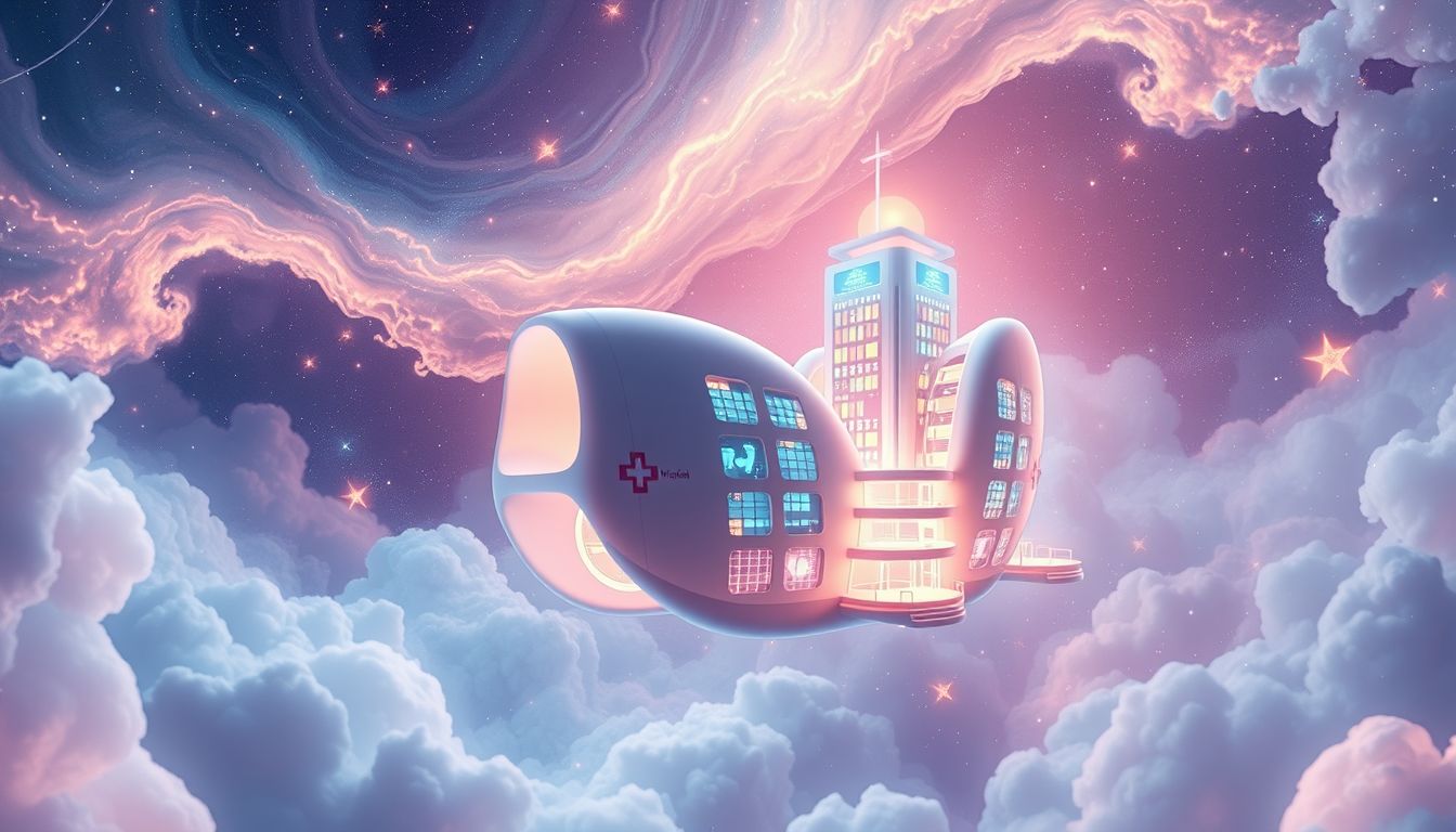 Traum 22 symbolisiert Heilung durch innovative, futuristische Krankenhaus-Technologie.