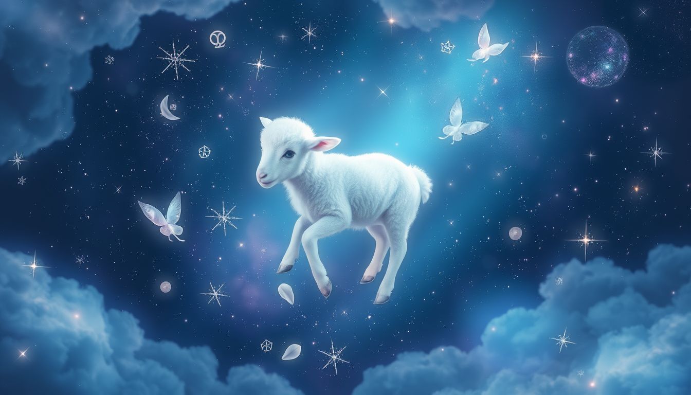 Ein sterbendes Opferlamm symbolisiert Verlust und innere Reinigung.