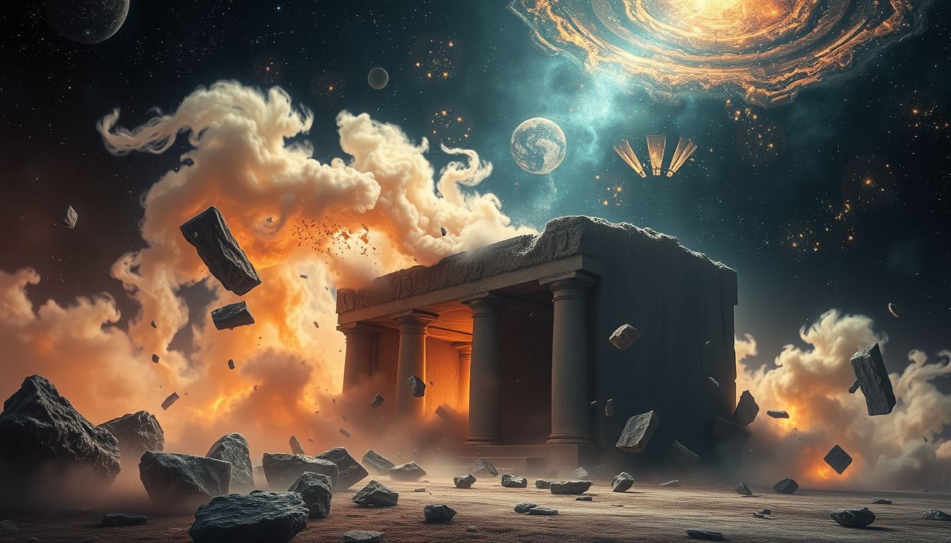 Ein einstürzende Gruft symbolisiert verborgene Ängste und Veränderungen.