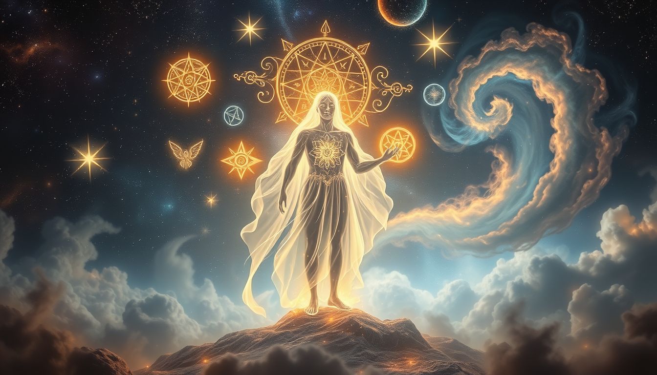 Ein sprechender Schatzsucher symbolisiert innere Weisheit und Entdeckung.