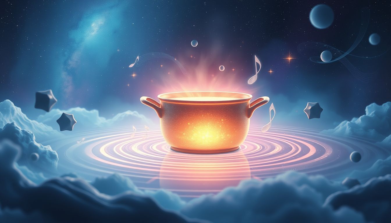Ein knisternder Kocher symbolisiert aufkeimende kreative Energie im Traum.