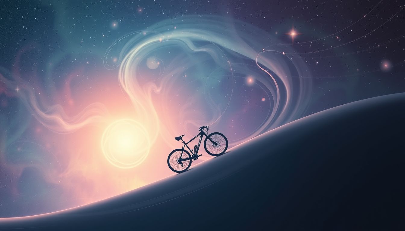 Das Velo bergab symbolisiert oft den freien Lauf des Lebens.