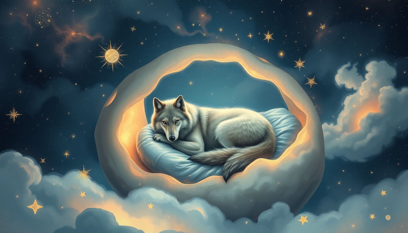 Der Wolf im Bett symbolisiert oft verkleidete Bedrohungen und Täuschung.