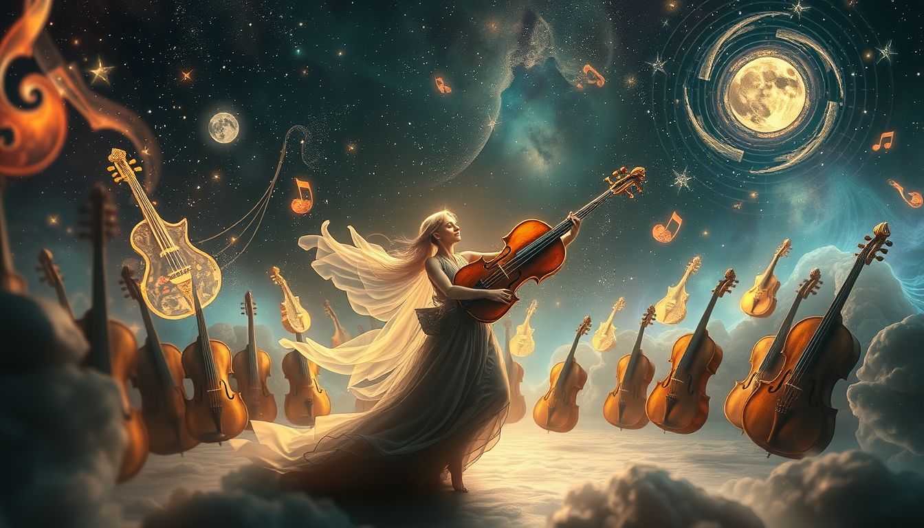 Im Traum Bassgeige spielen symbolisiert Harmonie und innere Stärke.