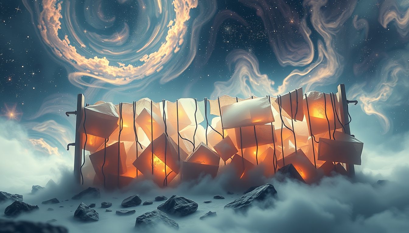 Eine Barrikade aus Müll symbolisiert innere Blockaden und Überforderung.
