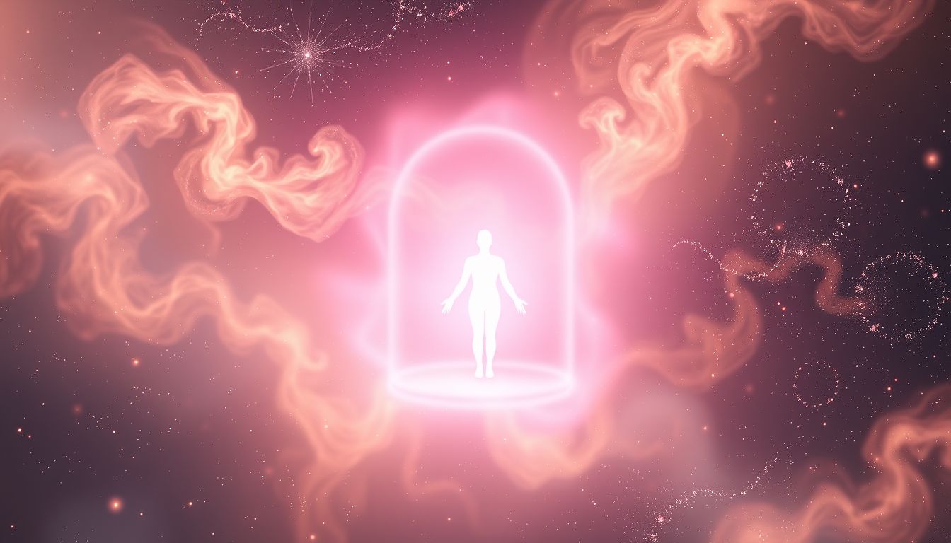 Eine rosa Aura symbolisiert Liebe, Wärme und spirituelle Nähe.