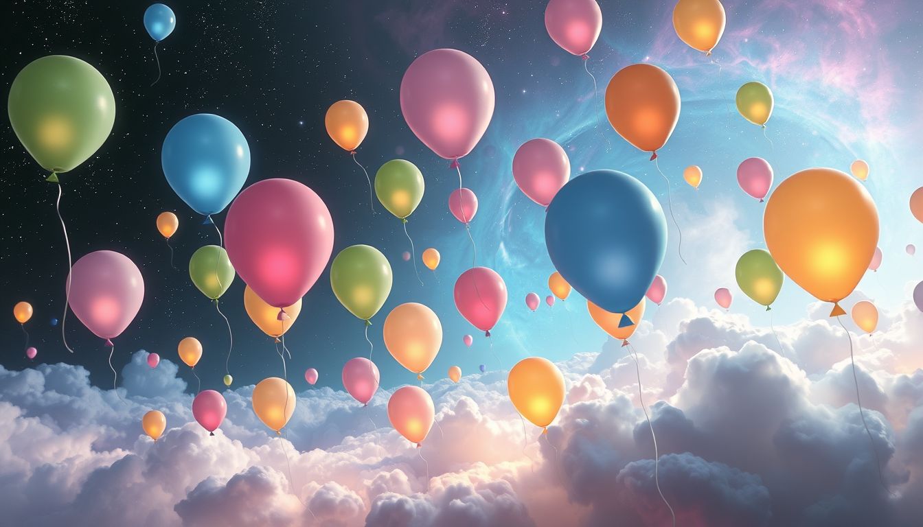 Bunte Luftballons symbolisieren vielfältige Chancen und kreative Freiheit.