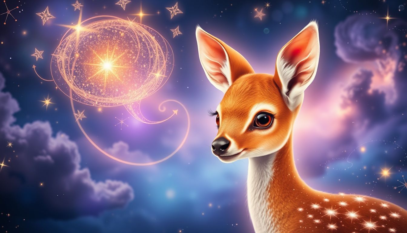 Ein sprechendes Rehkitz symbolisiert intuitive Botschaften aus dem Unterbewusstsein.