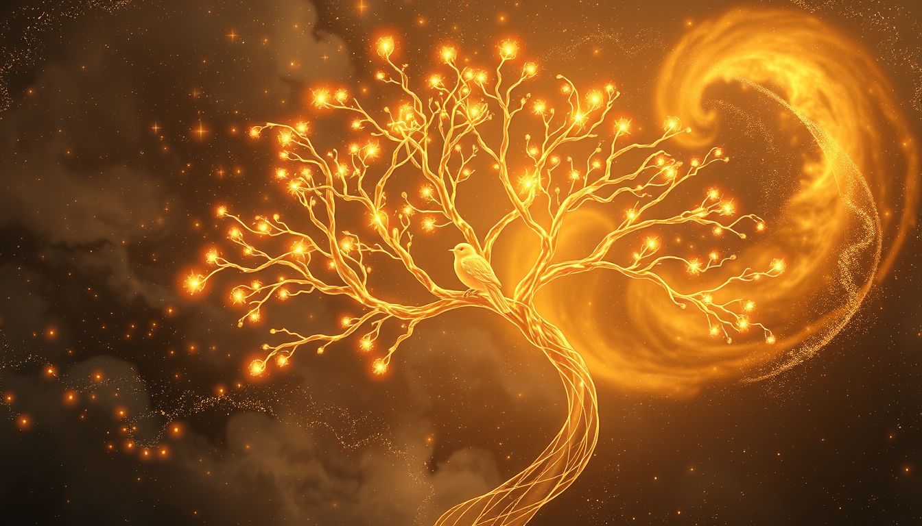 Eine Goldammer im Baum symbolisiert Glück und innere Freiheit.