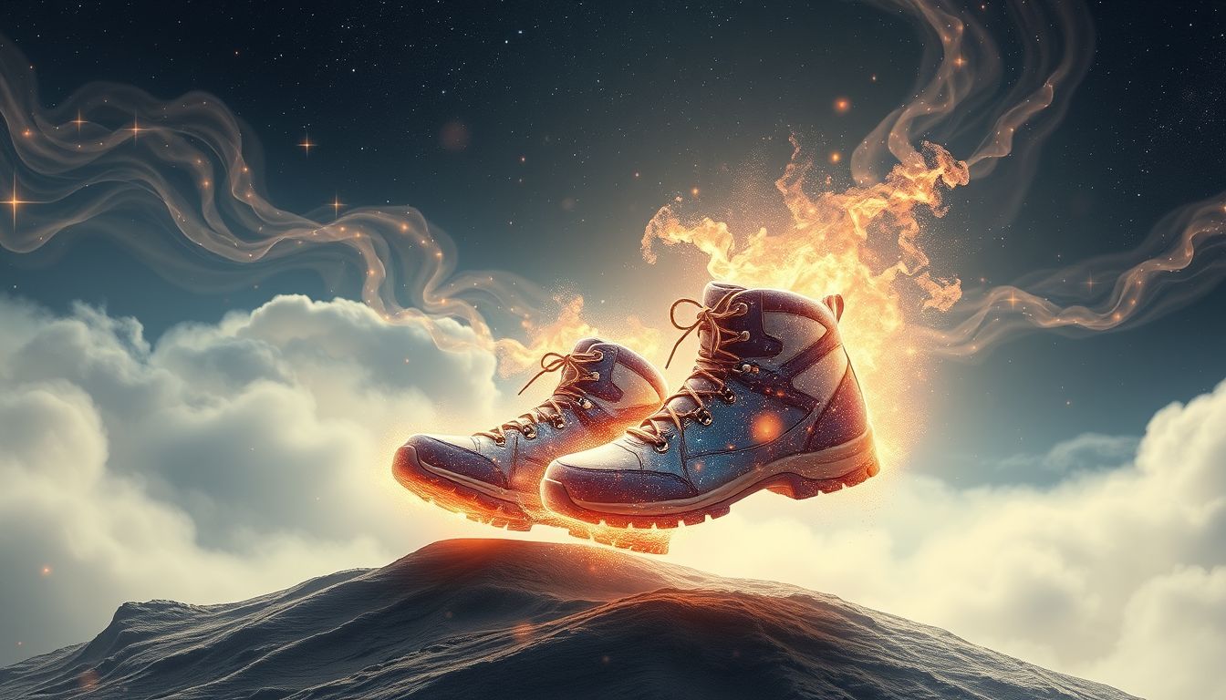 Wanderschuhe symbolisieren im Traum Mut zu neuen Abenteuern.