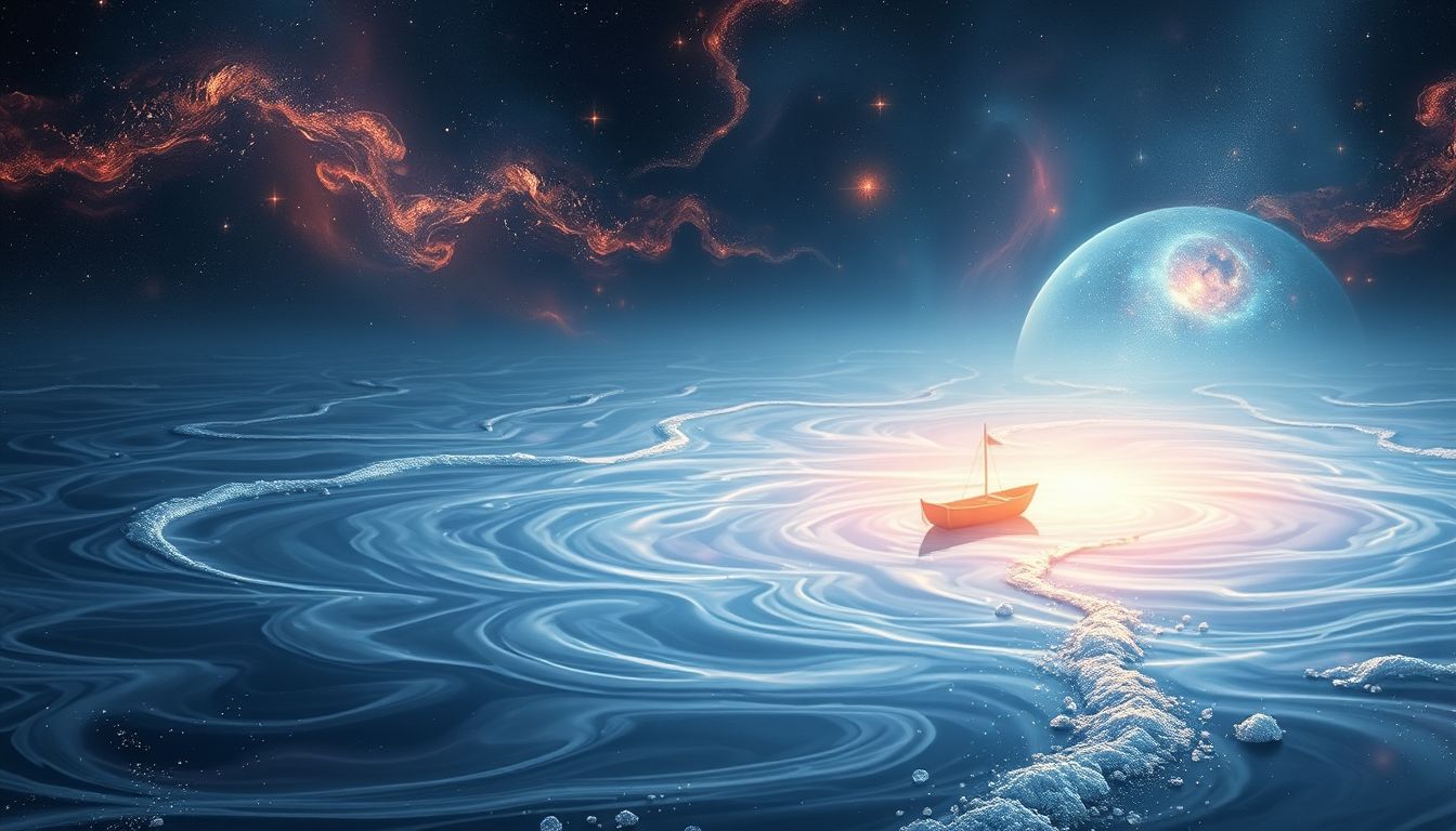 In einem Boot auf Überflutung zu treiben symbolisiert emotionale Unsicherheit.