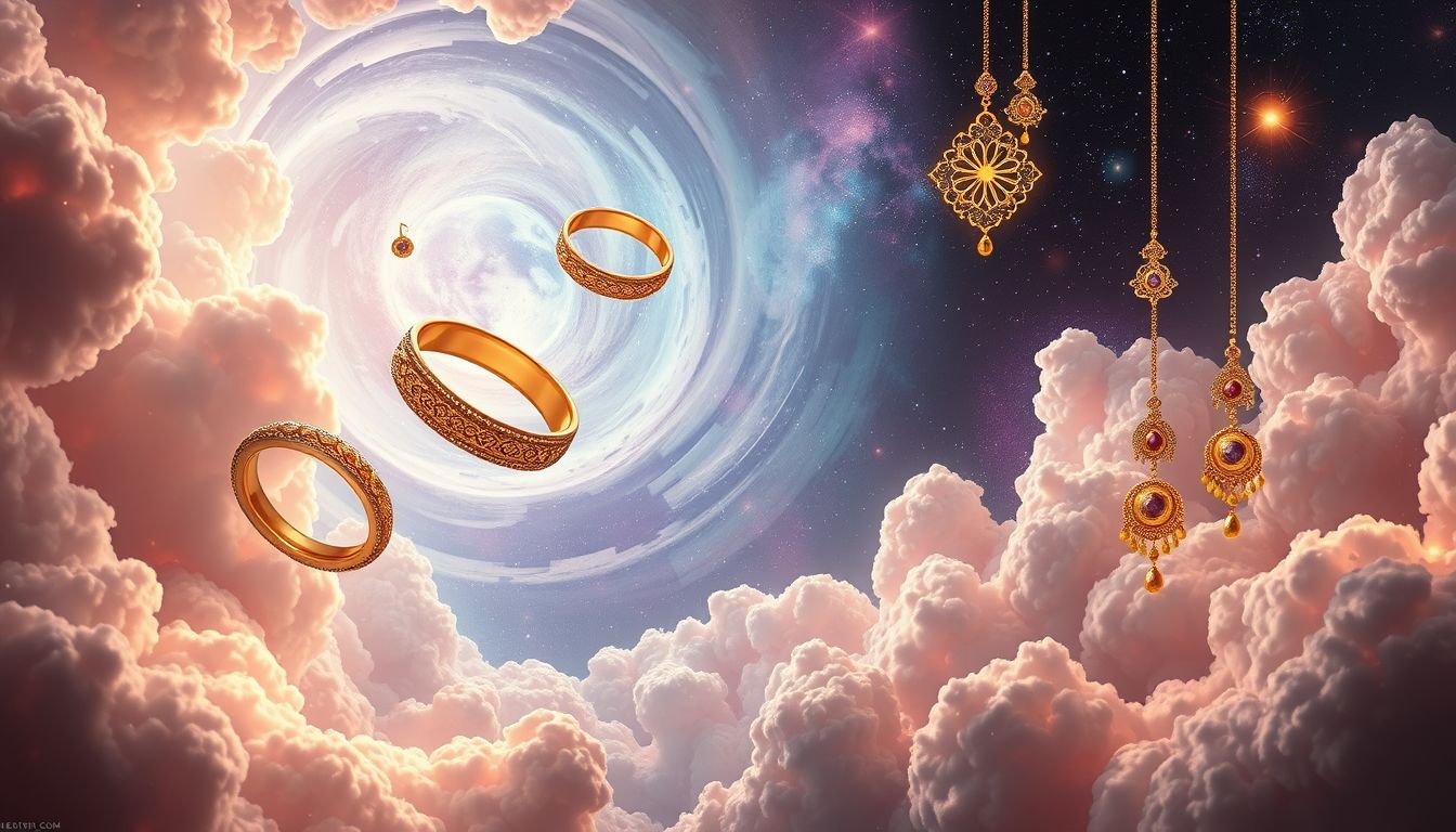 Indischer Schmuck im Traum symbolisiert Reichtum und spirituelle Verbundenheit.