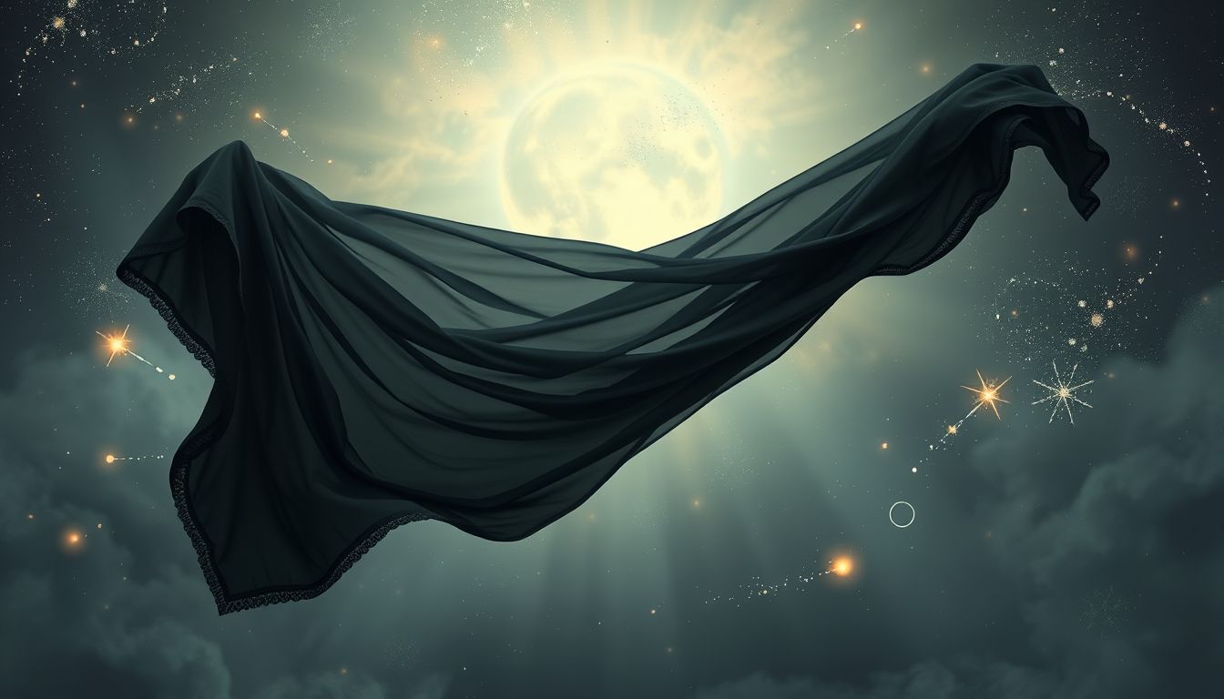 Schwarze Stola symbolisiert im Traum oft Eleganz und Geheimnis.