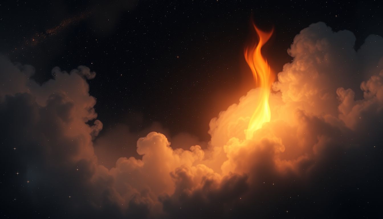 Ein langsames Erlöschen der Stichflamme symbolisiert innere Beruhigung.